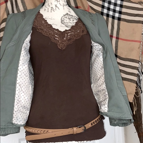 ZARA-Trendy,Lined,Cropped,Sage-ish Green Jacket - Picture 3 of 8